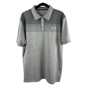Colosseum Men's University of South Florida Bulls Gray Striped Polo Size Large
